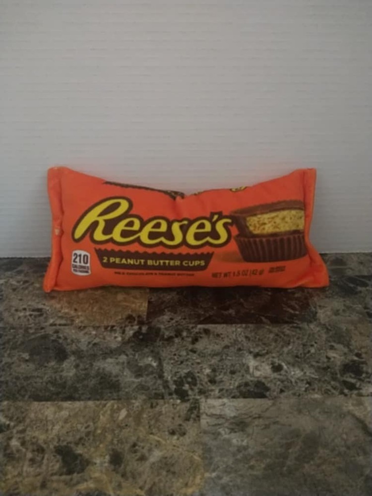 Rare Reese's Peanut Butter Cup Package Candy Bar Plush Small Pillow