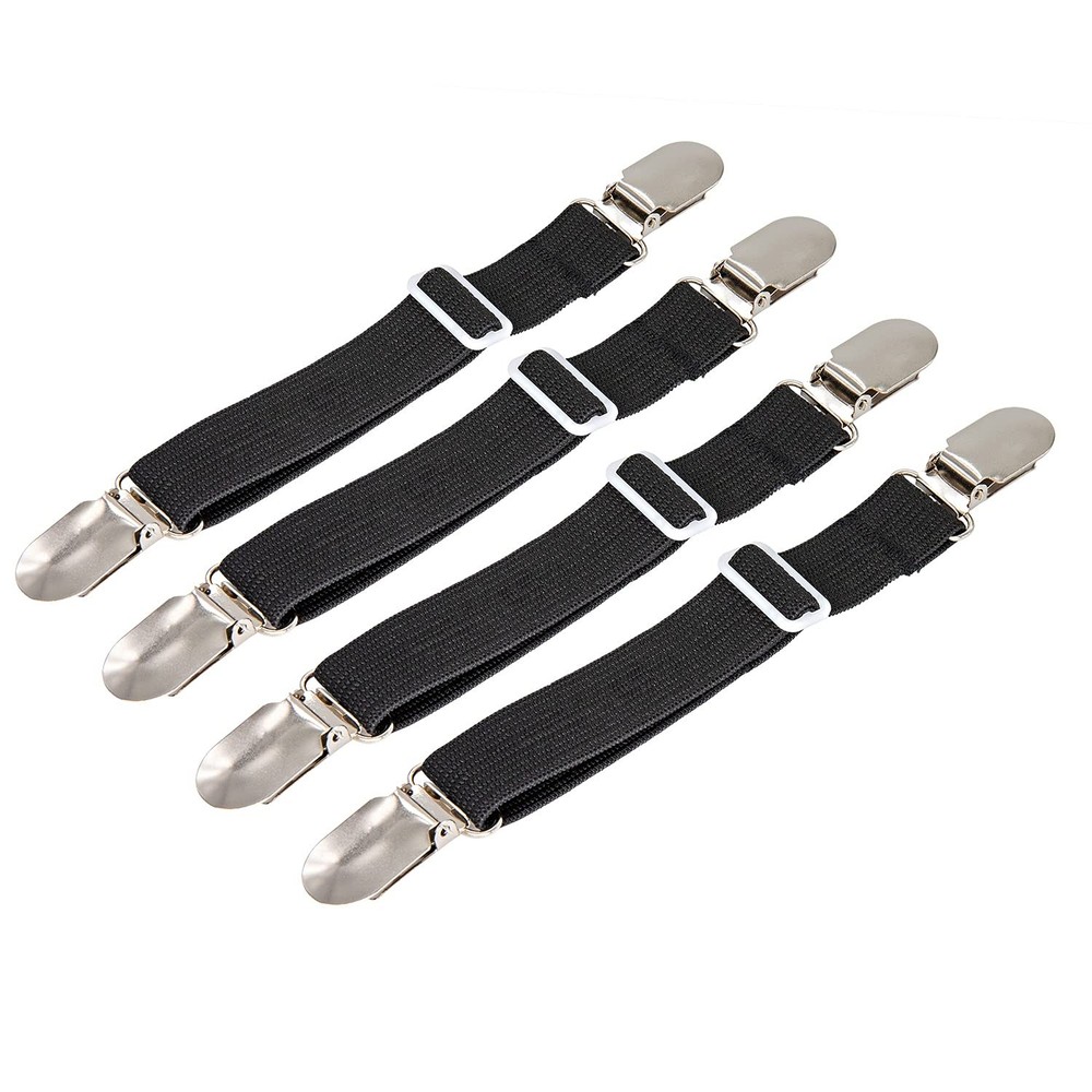 4Pcs Adjustable Bed Sheet Fasteners Suspenders, Elastic Sheet Band Strap