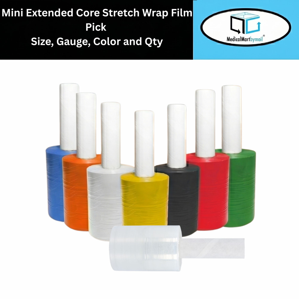 Mini Extended Core Stretch Wrap Plastic Shrink Film Parcel Packaging Rolls