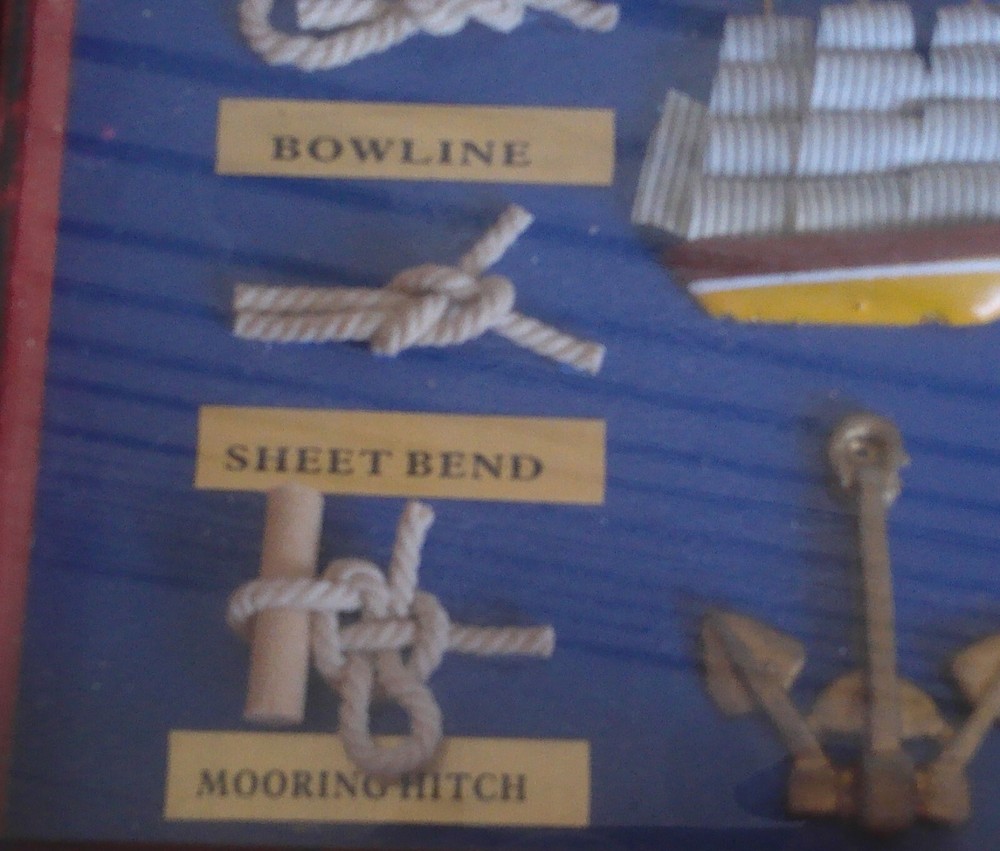 SMALL NAUTICAL SHADOW BOXES WITH KNOTS 9.5 X 7 INCHES