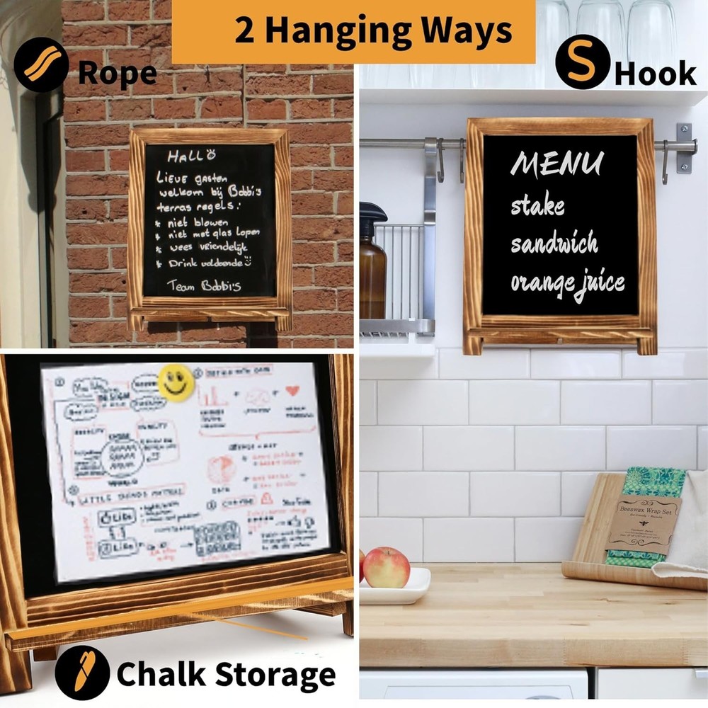 Small 15"x12" Magnetic Chalk Board for Home & Office