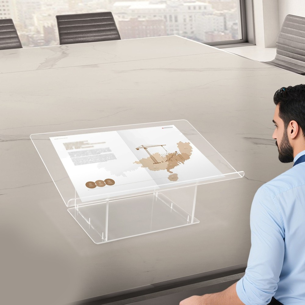 Elegant Acrylic Tabletop Podium Stand for Presentations - Lightweight & Durable