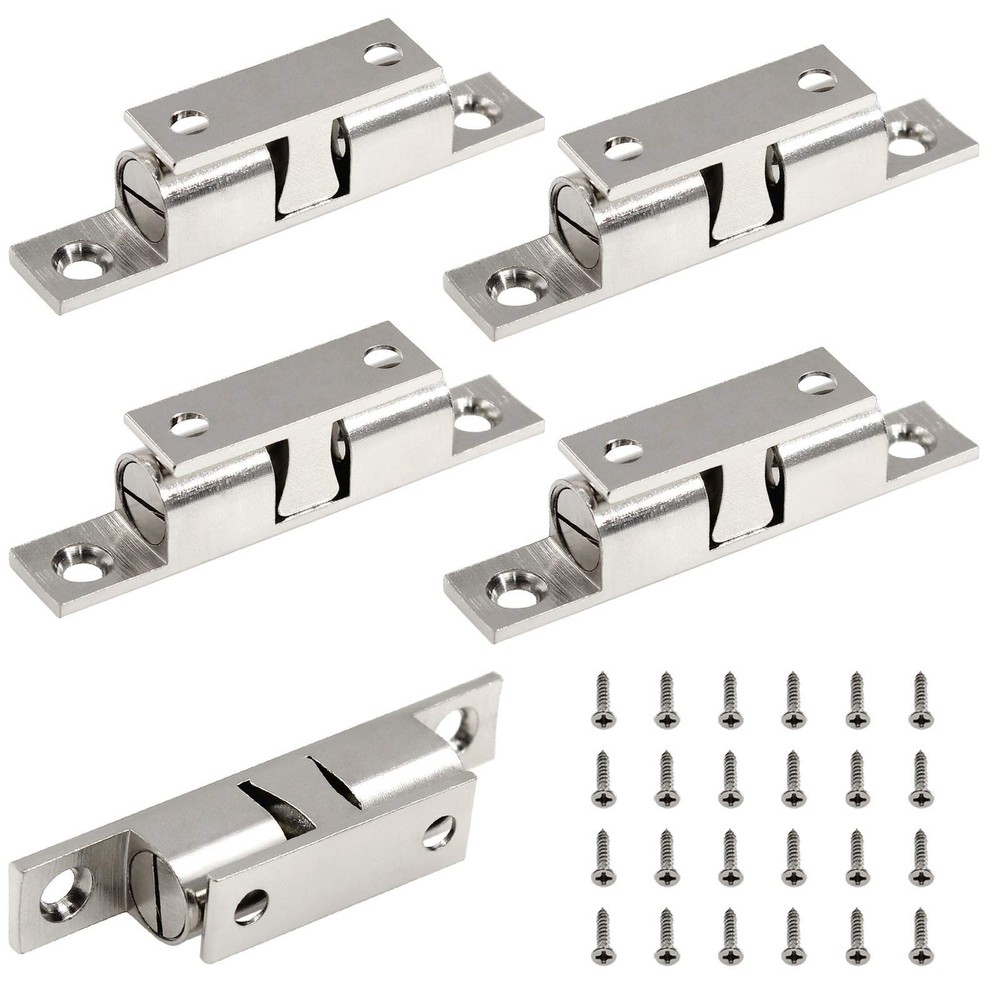 5Pcs Double Ball Tension Roller Catch Latch 70mm, Solid Brass Hardware for Cabin