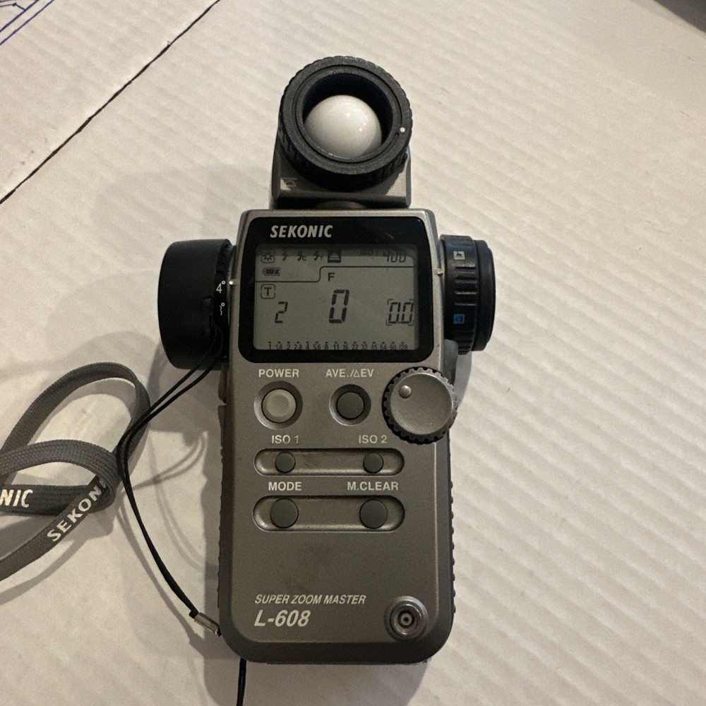 SEKONIC L-608 Digital Master Light Meter Spot Meter Works! 24ap