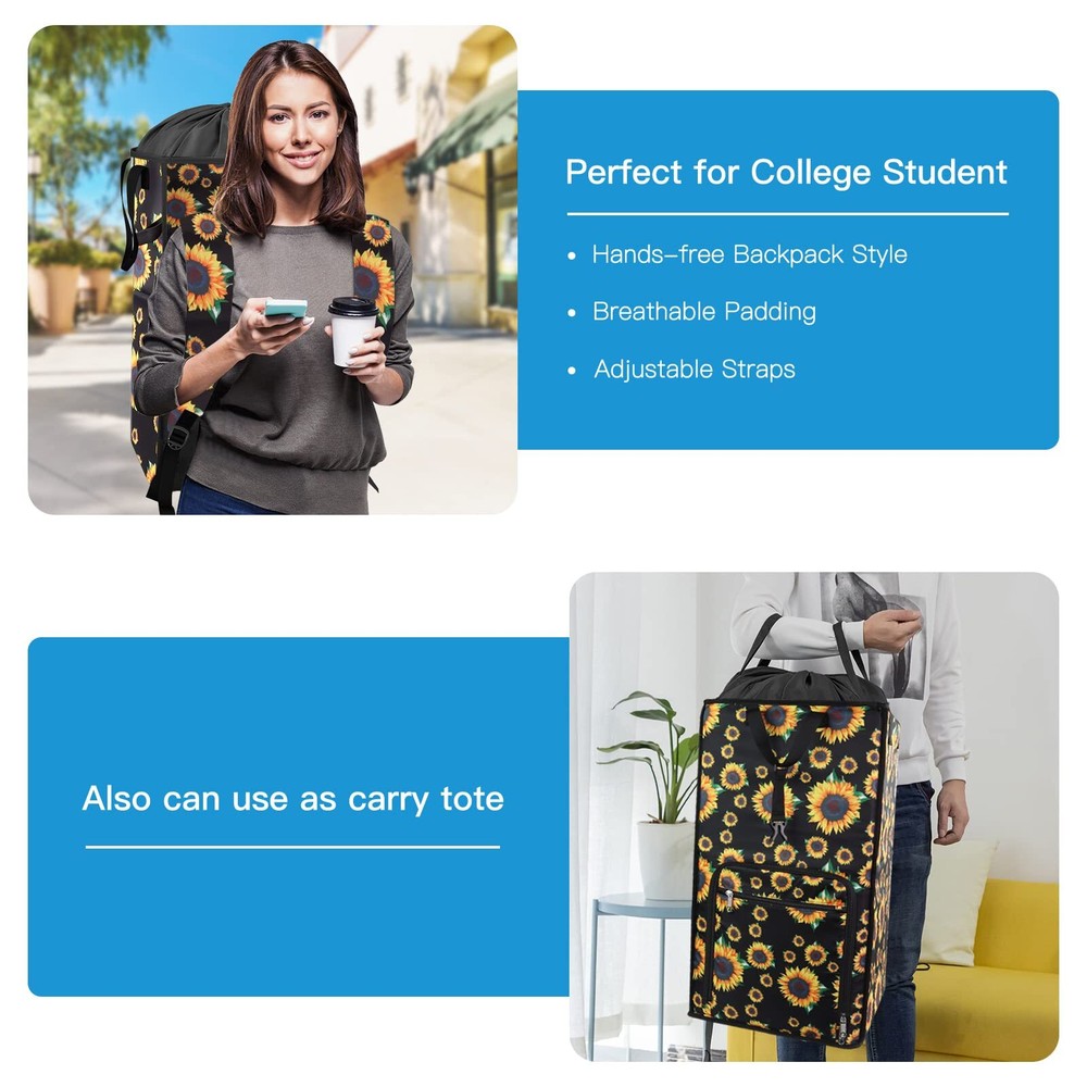 Laundry Hamper Extra Large 2 in 1 Laundry Backpack Bag for College Students D...