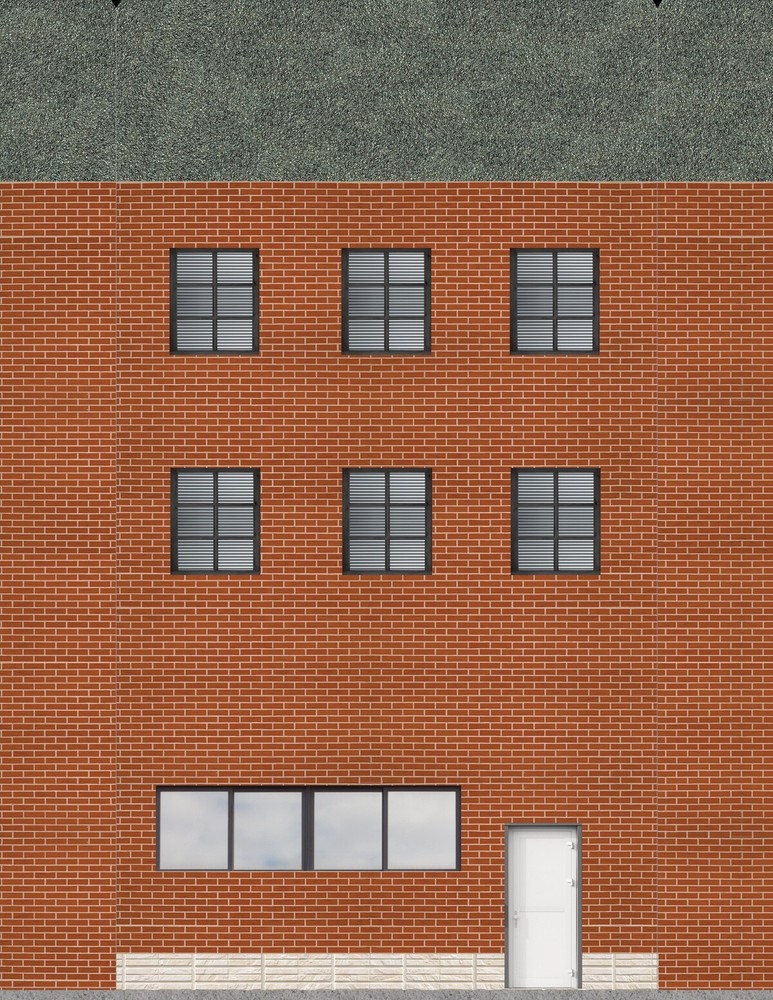 10 Strorefront Rear Side Flat Buildings for Backgrounds for O Scale Train Layout