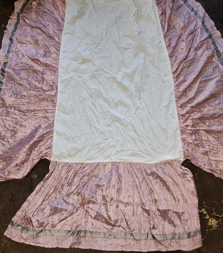The Peanutshell Pink with Gray stripe Crib DUST RUFFLE