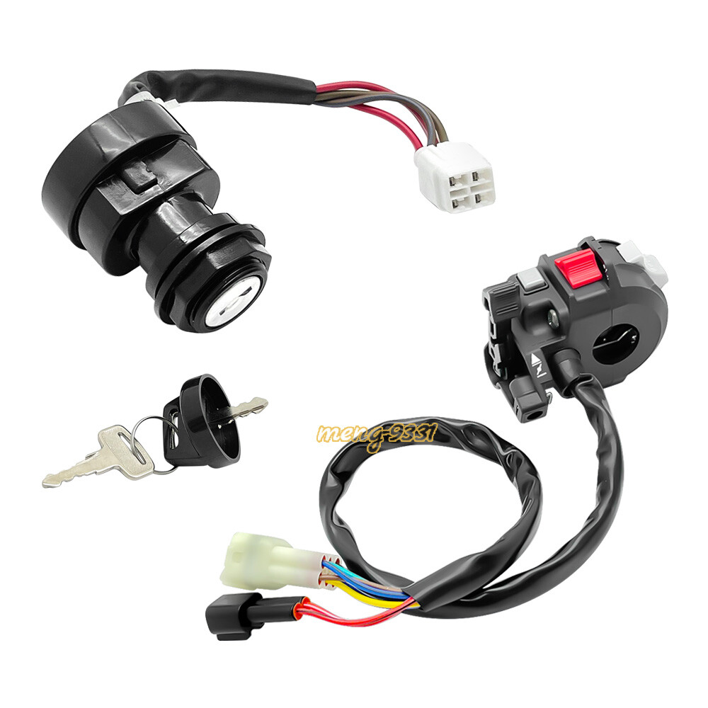 Left Handlebar Start Stop Switch & Ignition Key Switch for Yamaha Kodiak 400 450