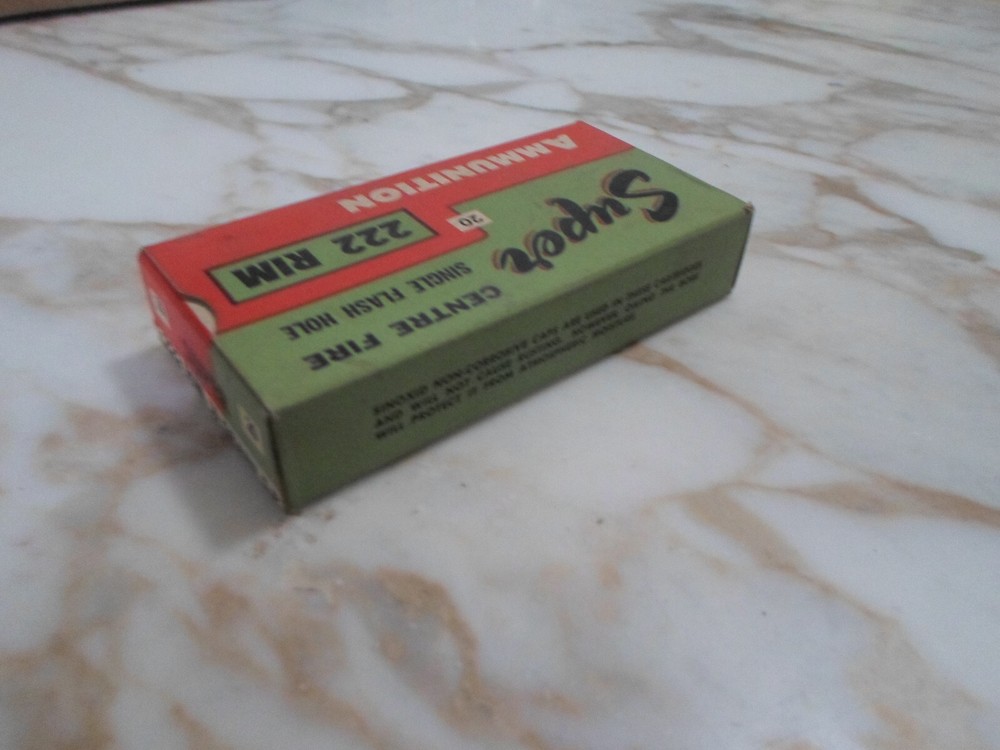 SUPER Ammunition Box, 222 RIM 50 Grain S.P. Empty box