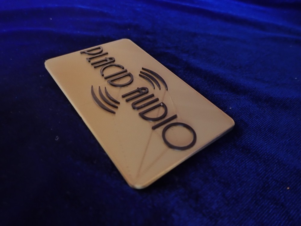 small PLACID AUDIO Microphone Stand Flag Call Letters 3D printed