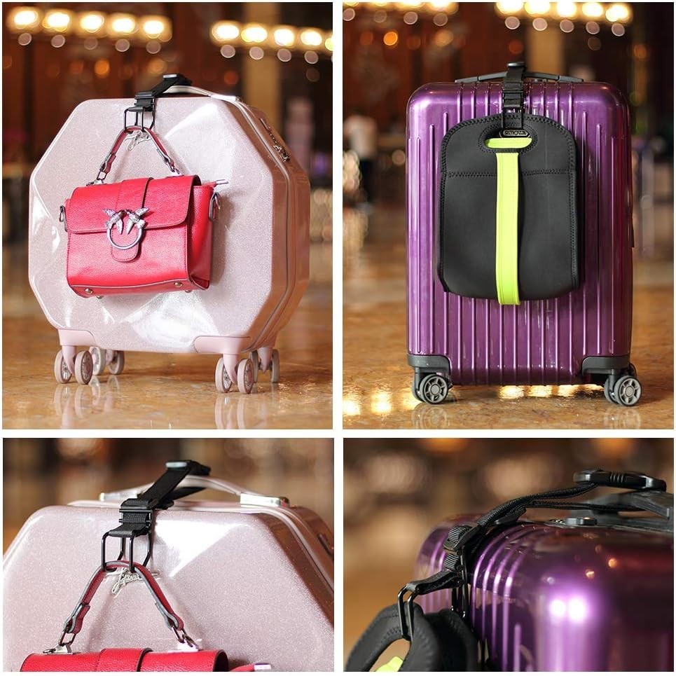 J Hook Luggage Strap Add a Bag Hook Hanger Strap, Adjustable