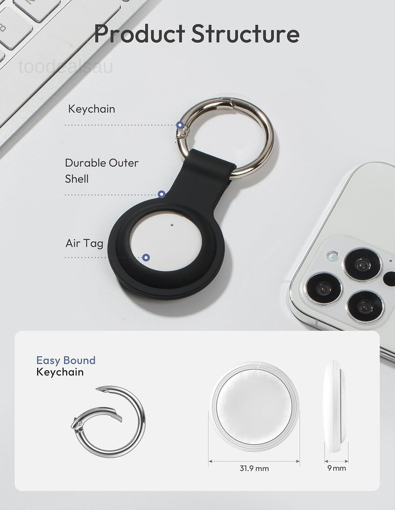 4 Pack Item Finders, Smart Bluetooth Tacker, Black/White/Red/Blue