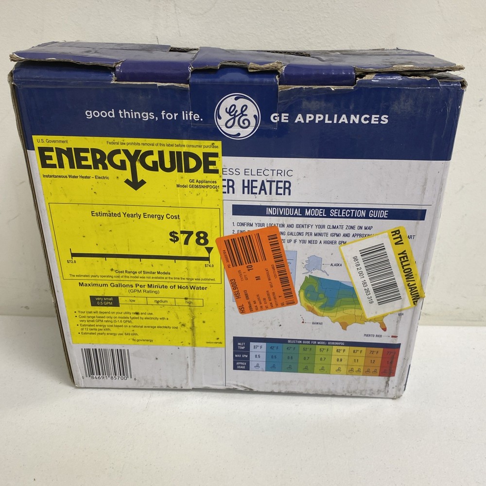 GE Self Modulating 1.2 GPM Point Of Use Tankless Electric Water Heater 5.5 KW