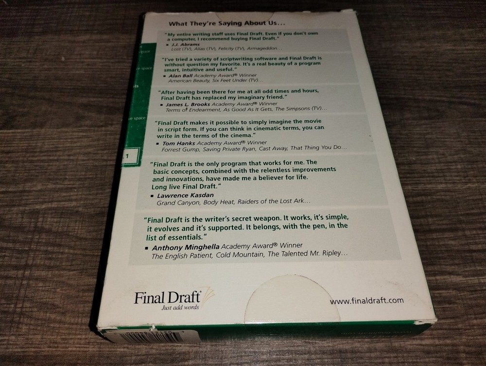 Final Draft Version 7 Scriptwriting Software PC/Mac CD-ROM 2004 C&M Windows 98XP