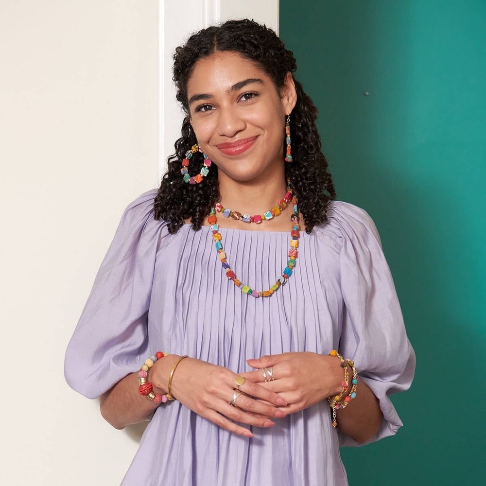Kantha Dotted Square Hoops