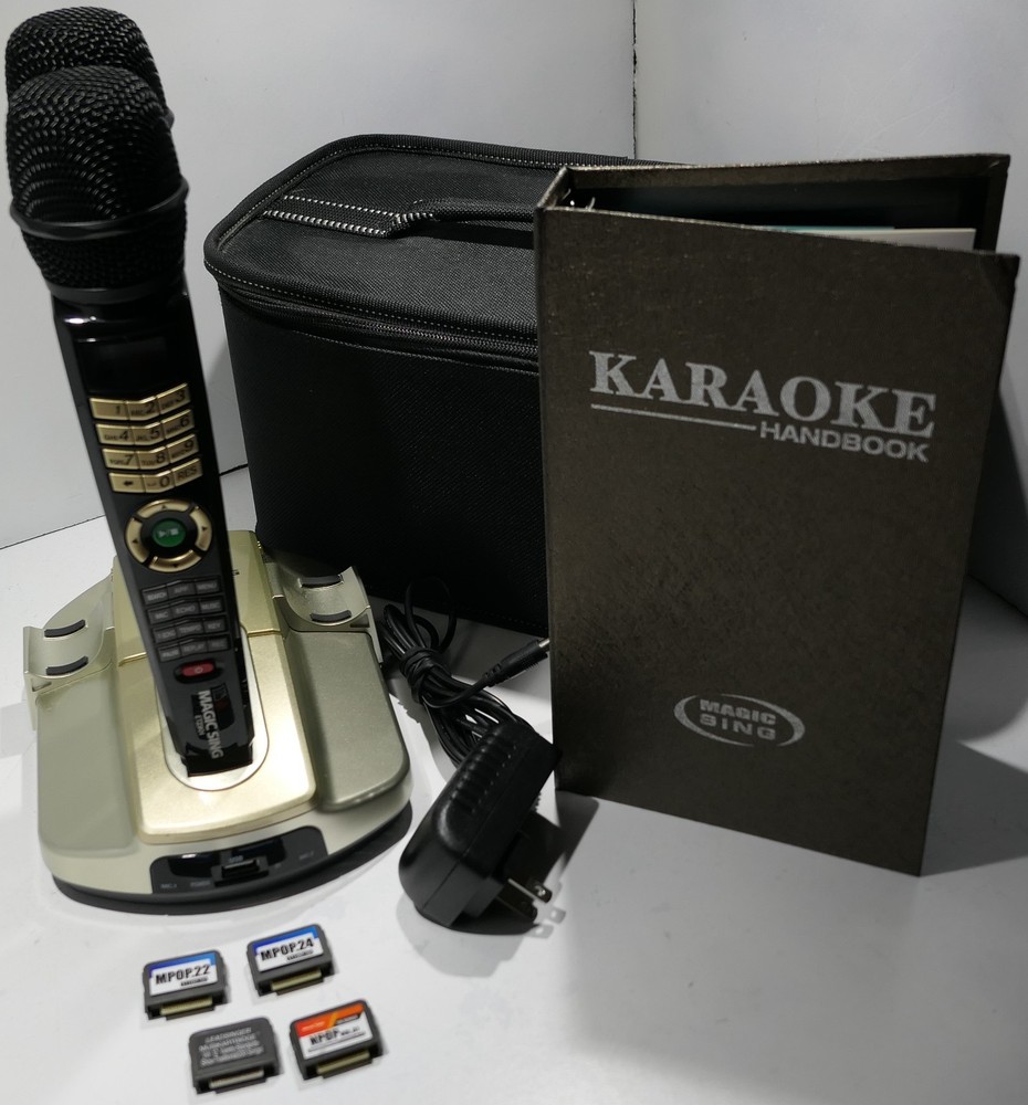 Magic Sing ET23KH Portable Karaoke System w/ 2 Mics | 4 Chips | Handbook