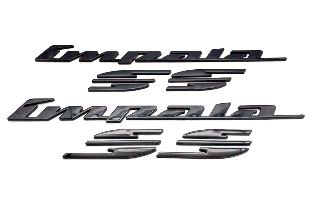2Pc Gloss Black Badge for 94-96 Impala SS Rear Quarter Panel Emblems