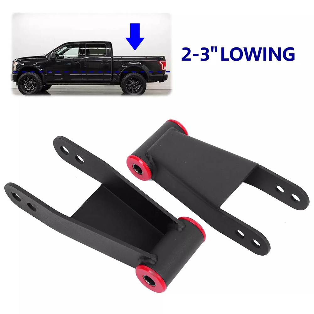 For 2004-2014 Ford F150 2"-3" Drop Lowering Shackles Adjustable Leveling Kit