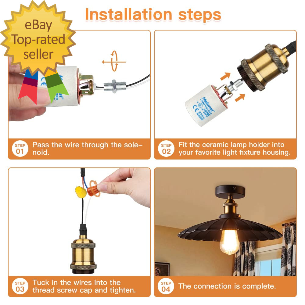 E26 E27 Ceramic Light Socket Medium Base Porcelain Lamp Holder Ceramic Light