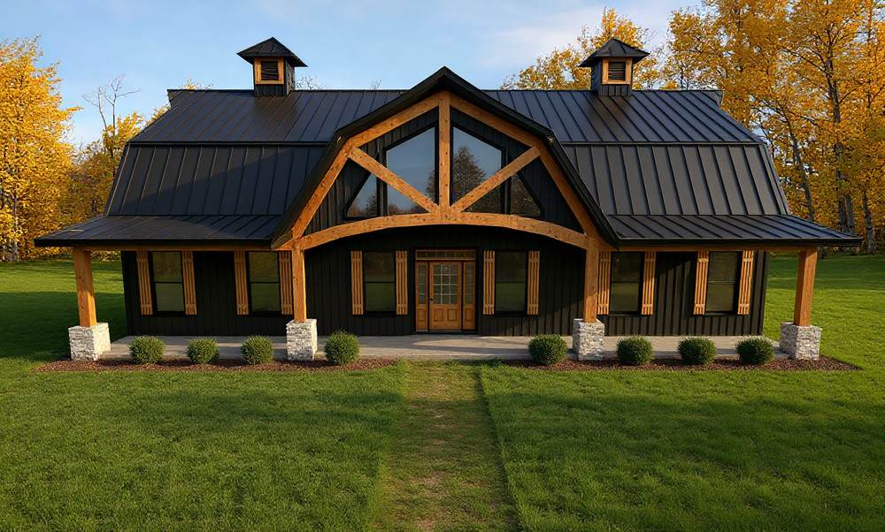 2400 Sqft Modern Barndominium 4bd/2.5ba -  Construction Plans - PDF
