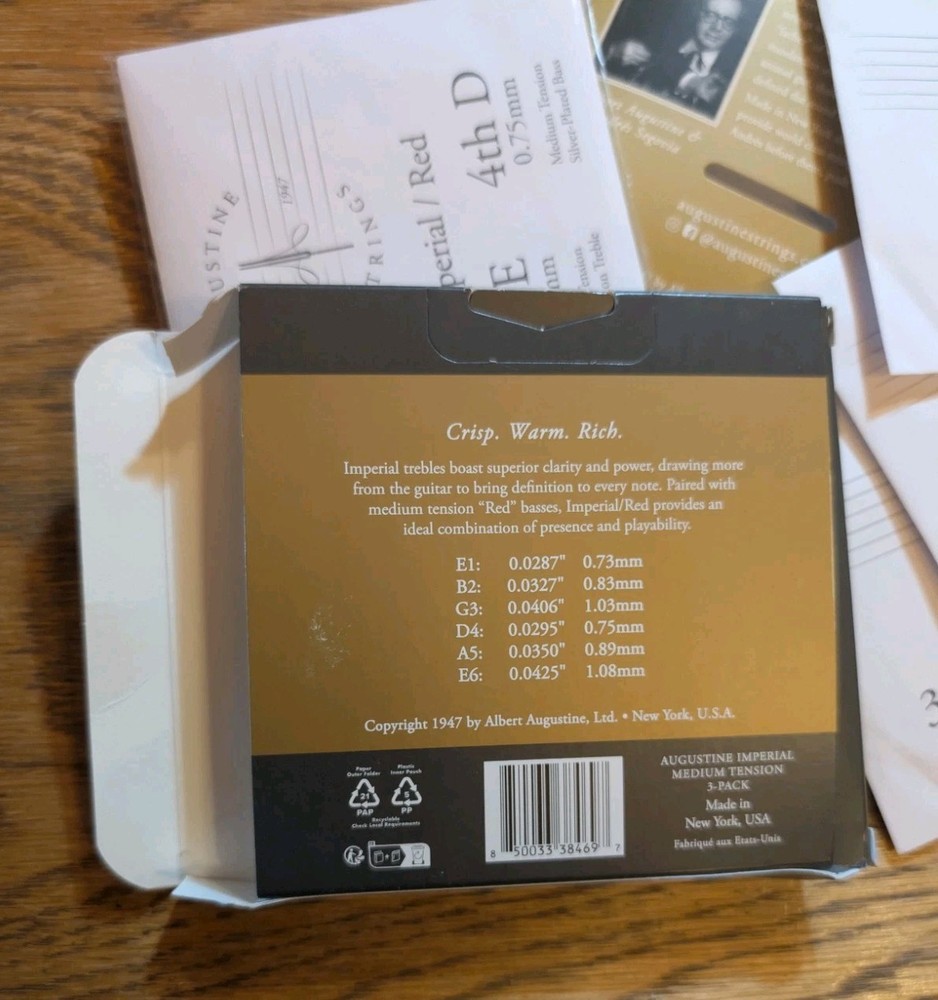 Augustine Strings Imperial Medium Tension - Premium Crystal Nylon Classical Guit