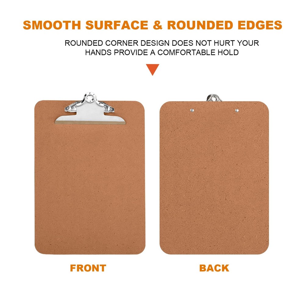 6 Pack Hardboard Office Clipboards - A4 Letter Size, ECO Friendly