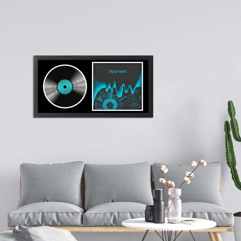 CD Display Frame 13x7 Inch, Shatter-Resistant Solid Wood Case for Signed Disc...