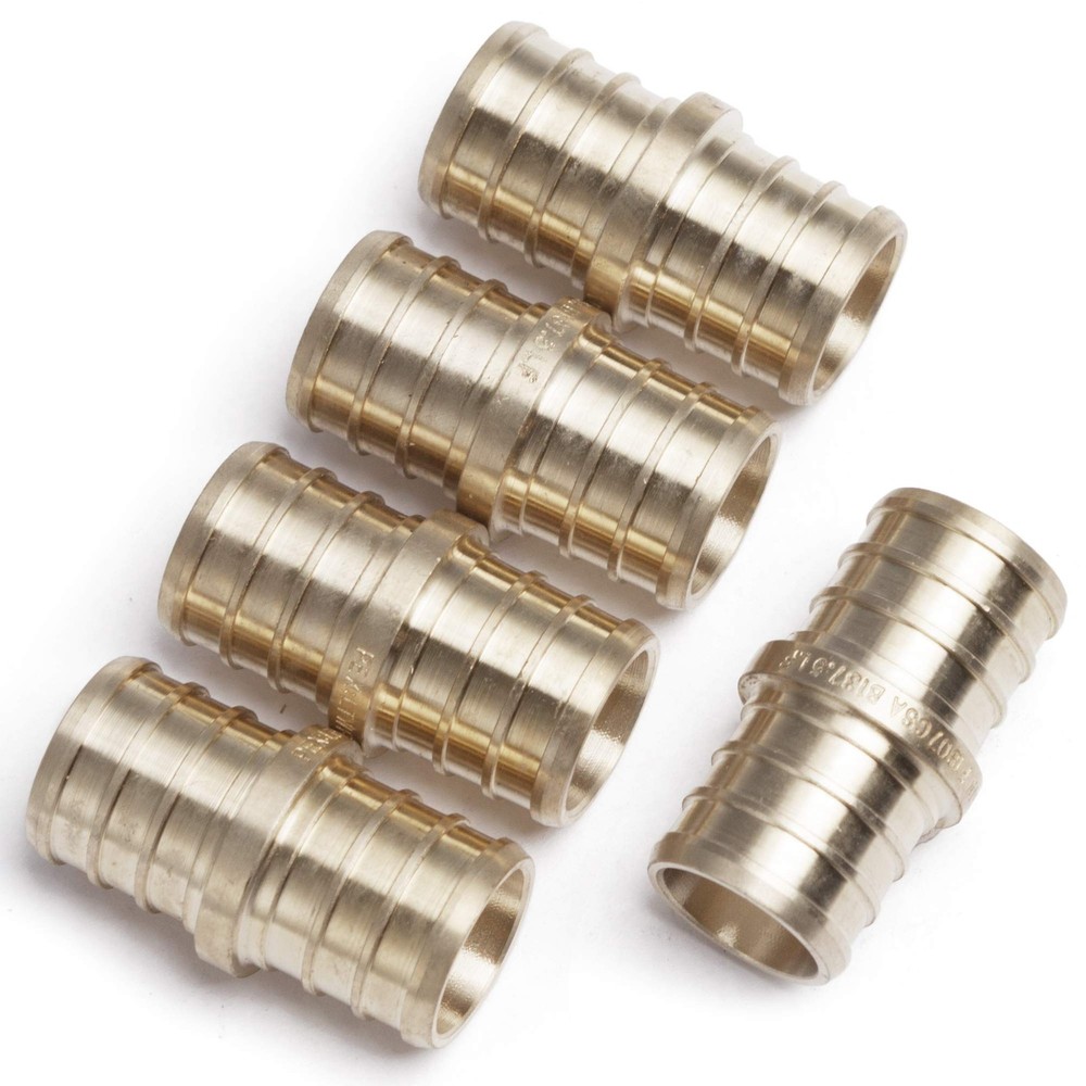 LTWFITTING No Lead Brass PEX Crimp Fitting 3/4-Inch Coupling (Pack