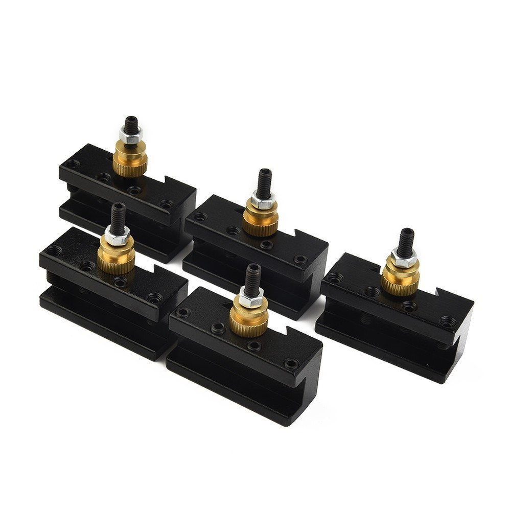 5pcs Black Quick Change Post 1/4-1/2 Iron Brass Kit For Mini Lathe Tool Holder