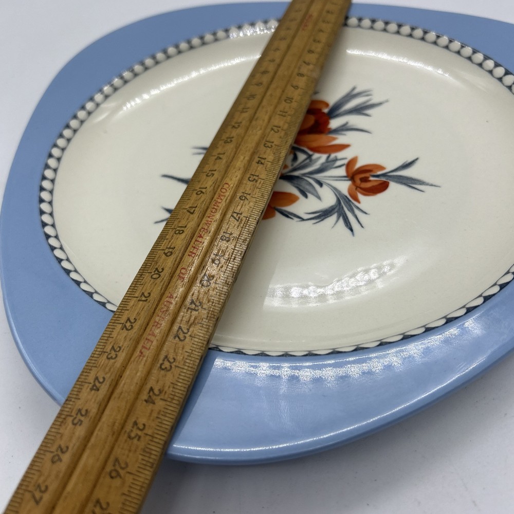 Spode Blue Triangular Plate Fascination Bread Tricorn 3303 50’s