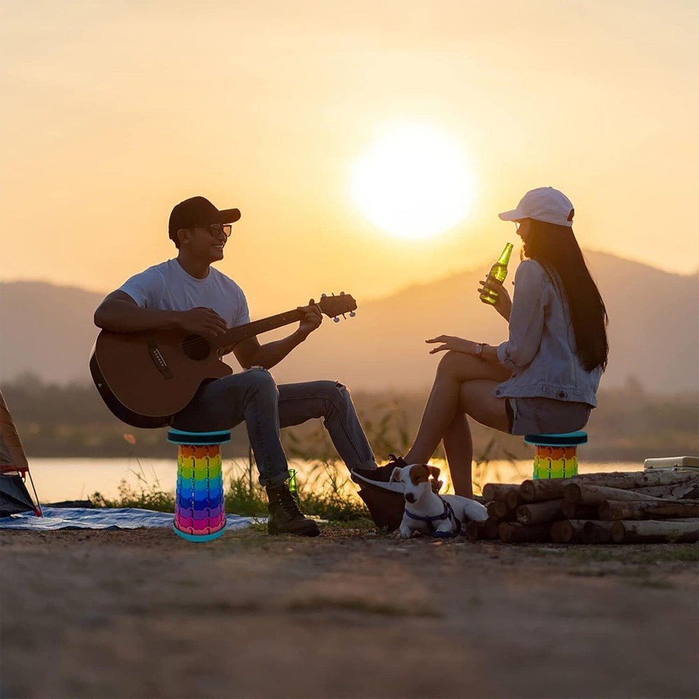 Lightweight Folding Stool Upgraded Collapsible Stool, Retractable Blue
