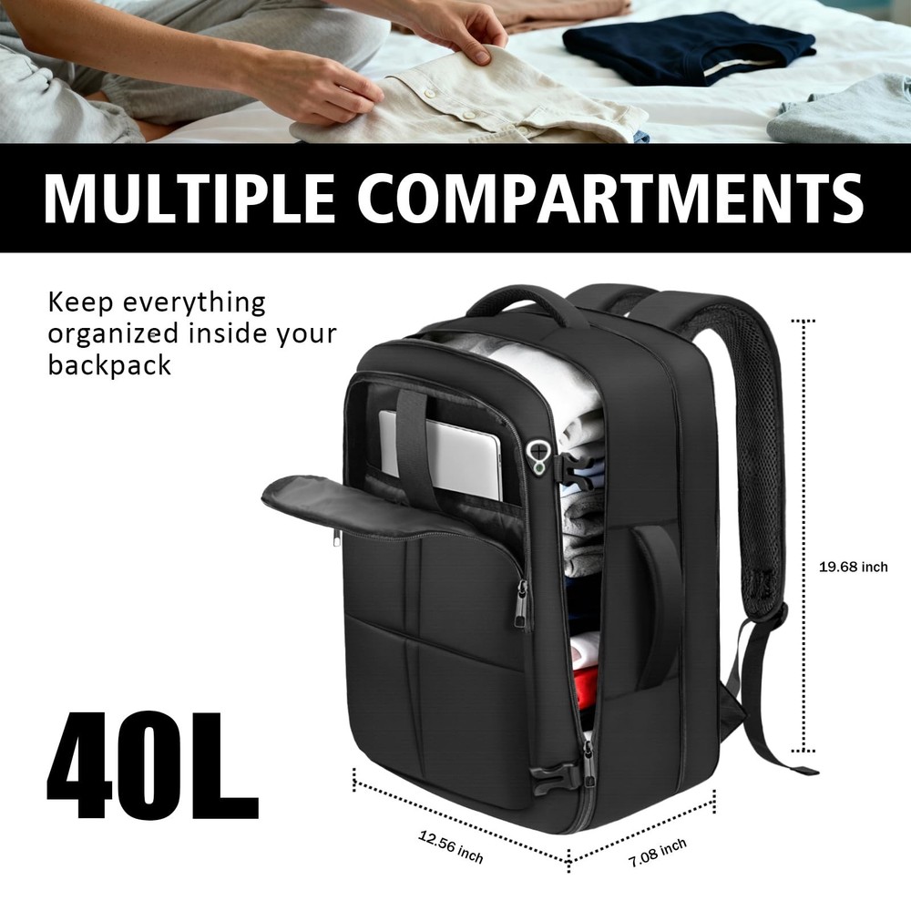 Travel Backpack For Men, Extra Large 50L Flight Approved Carry on Backpack, E...