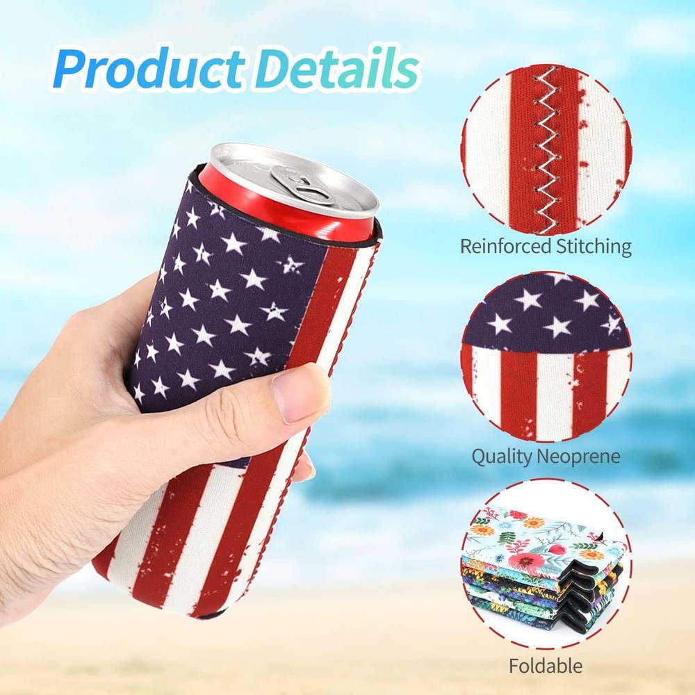 Neoprene Slim Beer Can Cooler Foldable Stubby Holder