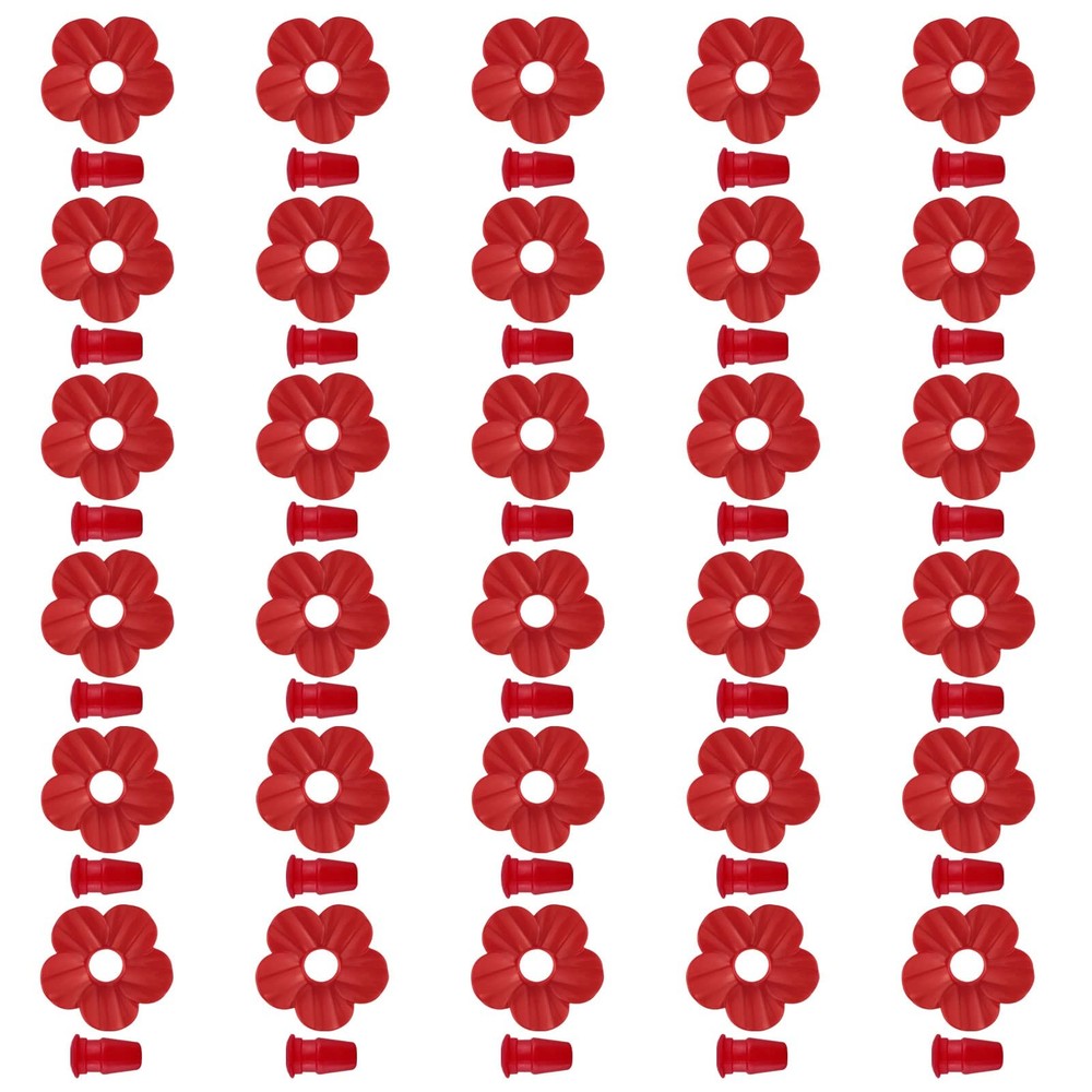 30 Sets Hummingbird Feeders Replacement Flowers, Unique Replaceable Red