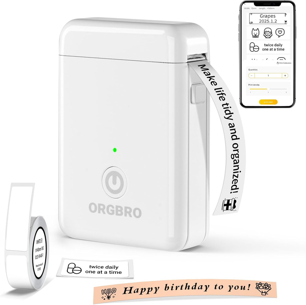 Label Maker Machine with Tape, X1 Portable Bluetooth Mini Label Printer, Support