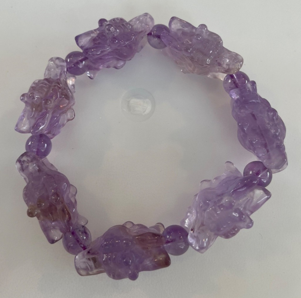 Amethyst dragon head bracelet 49 grams