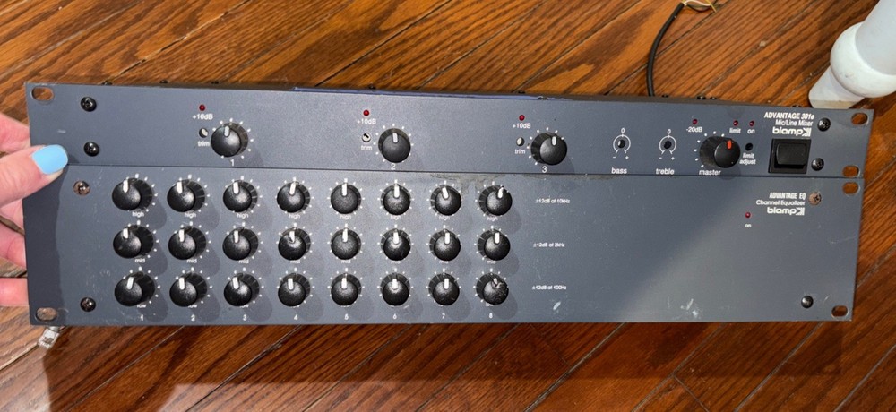 Biamp Advantage Equalizer 8 Channel 3 Band & Microphone  Mixer 301e Untested