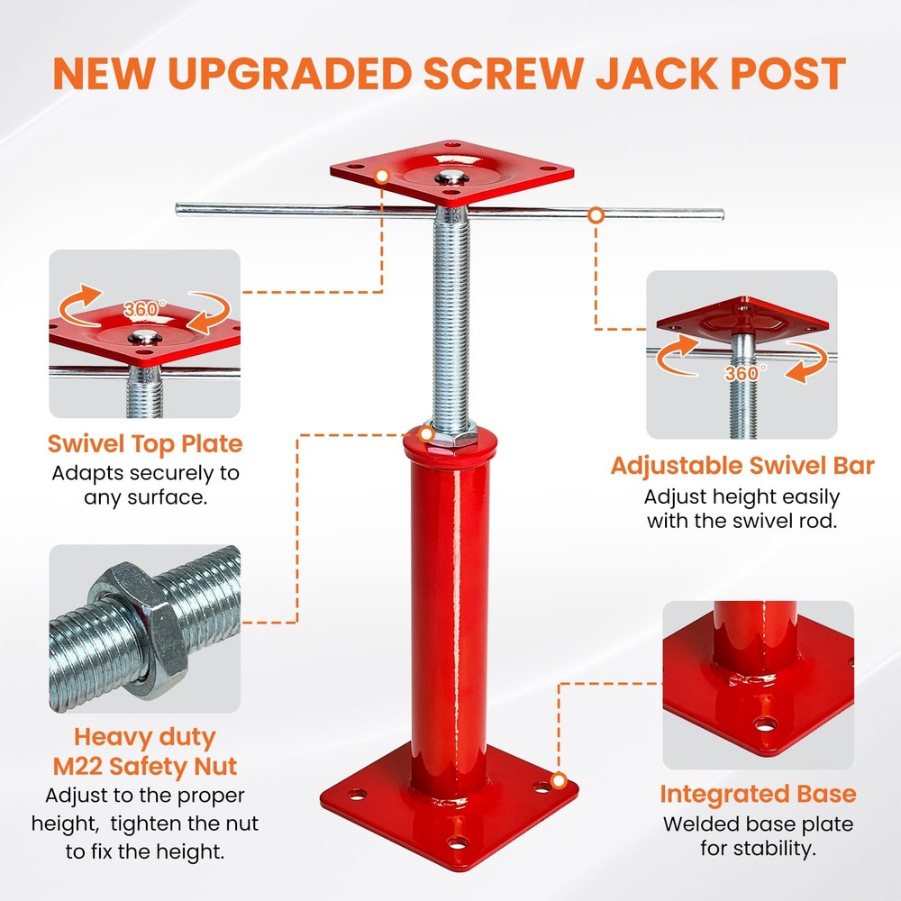 2 Pack Adjustable Jack Post, 11"-16" Stabilizing Jacks for RV & Trailer, Temp...