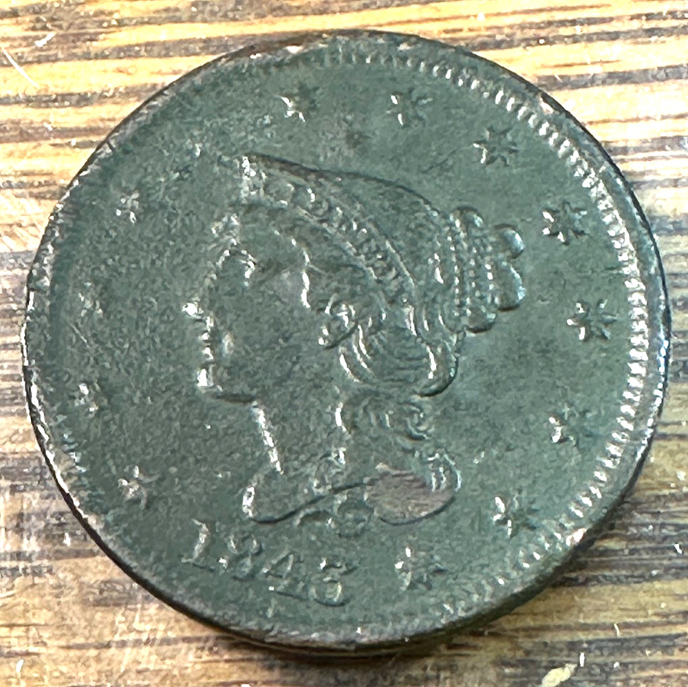 1843 Large Cent Original VF+ Details CHRC