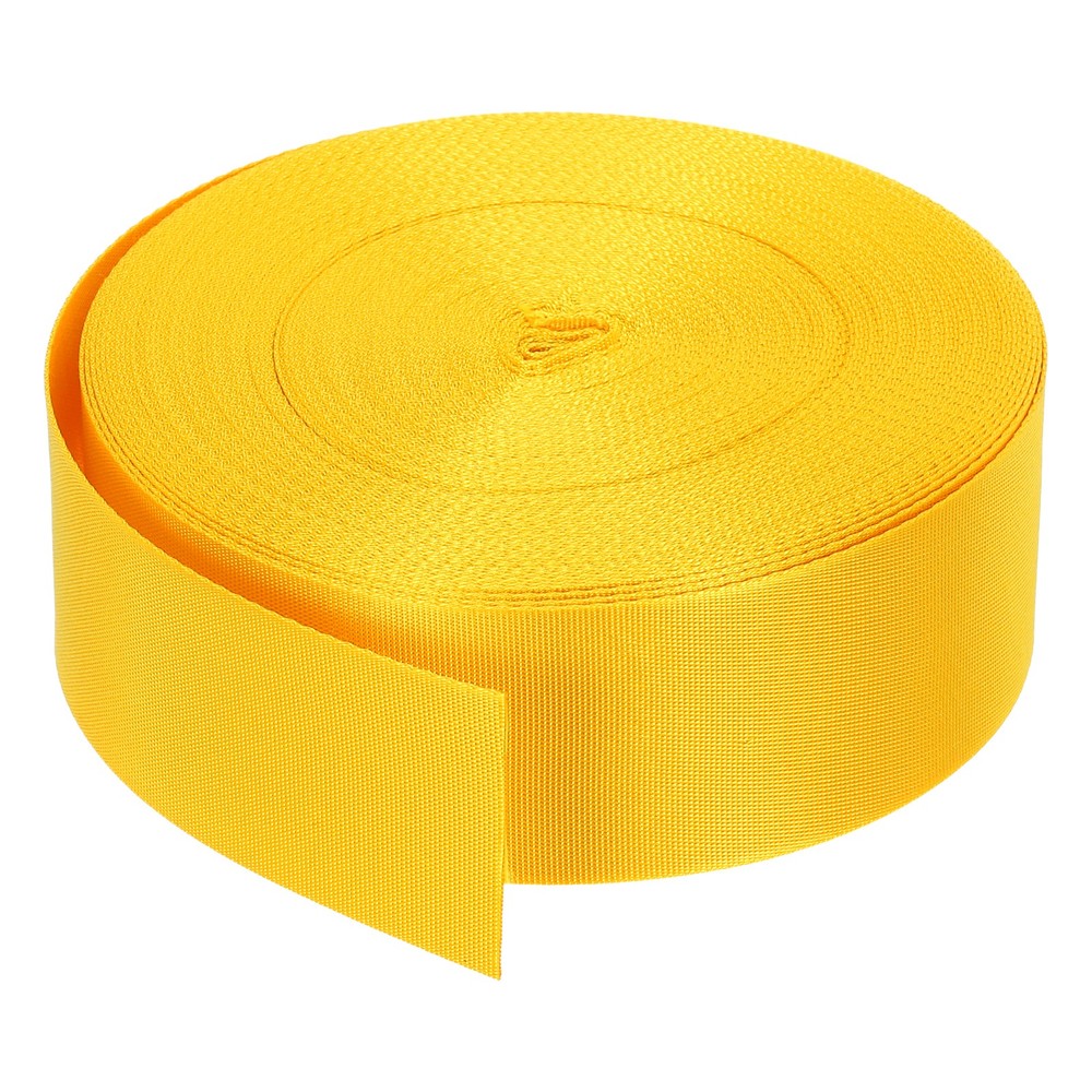 Flat Nylon Webbing Strap 2 Inch 25 Yards Corn Yellow for Backpack