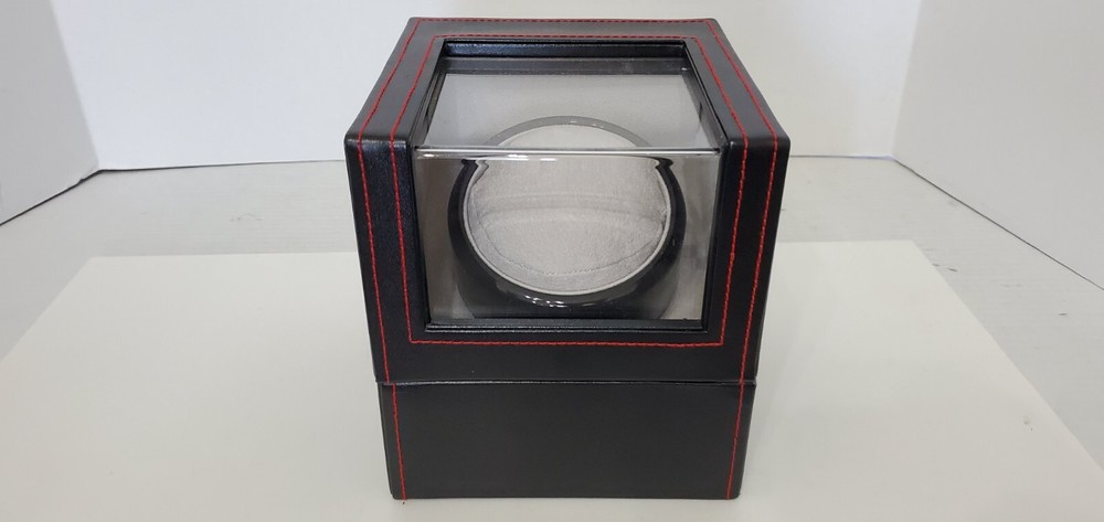 Automatic Black Leather Watch Winder Rotator Raymond Storage Display Case