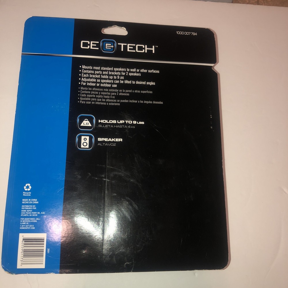 CE Tech Bracket Adjustable Tilt Speaker Mounts Audio