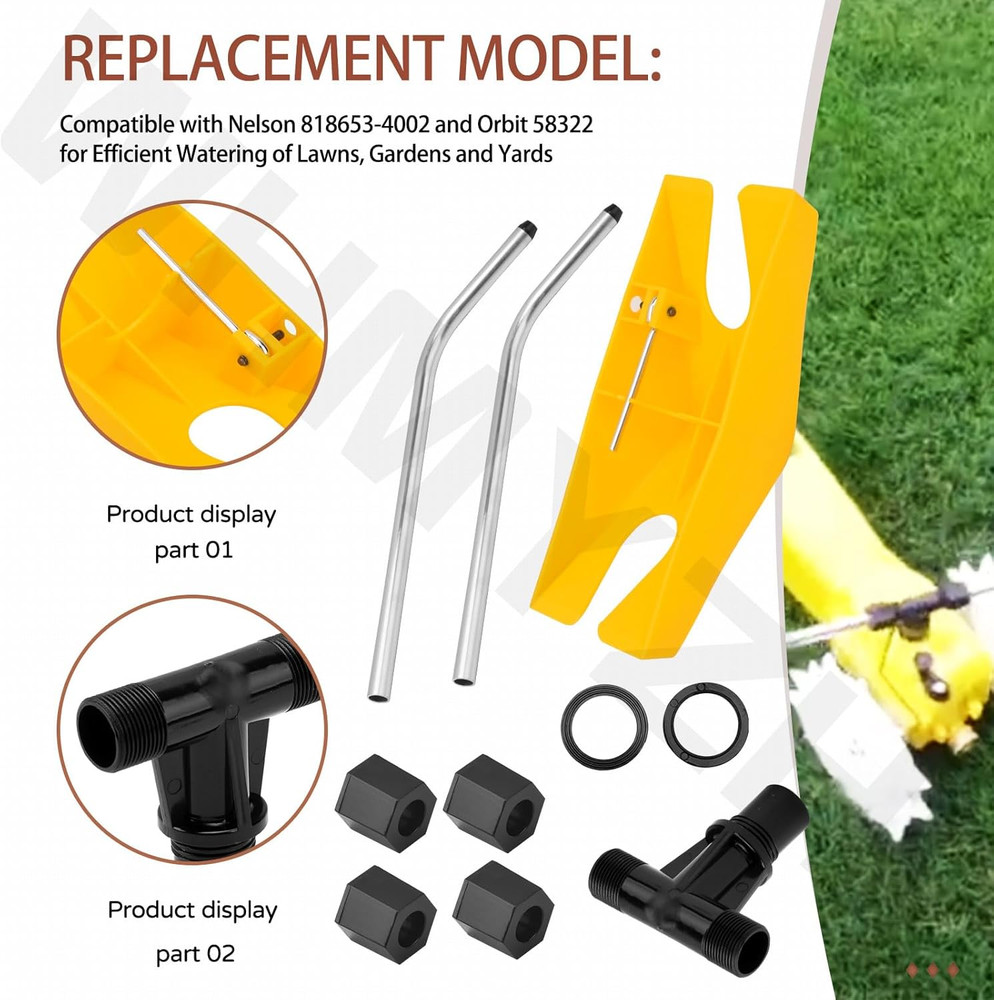 Traveling Sprinkler Kit with Tee Replacement for Nelson and Orbit Systems