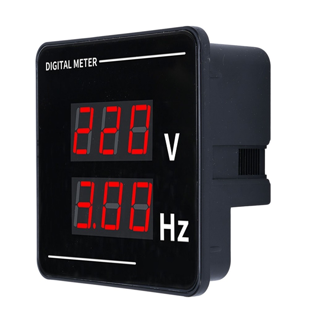 Digital AC Voltmeter Frequency Meter Tester Gauge Panel Mounting LED Display