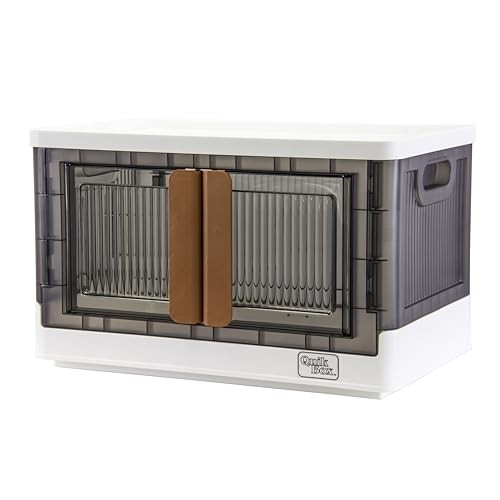 Quik Box 8.5 Gallon Stackable Storage Bins with Doors, Collapsible Organizer