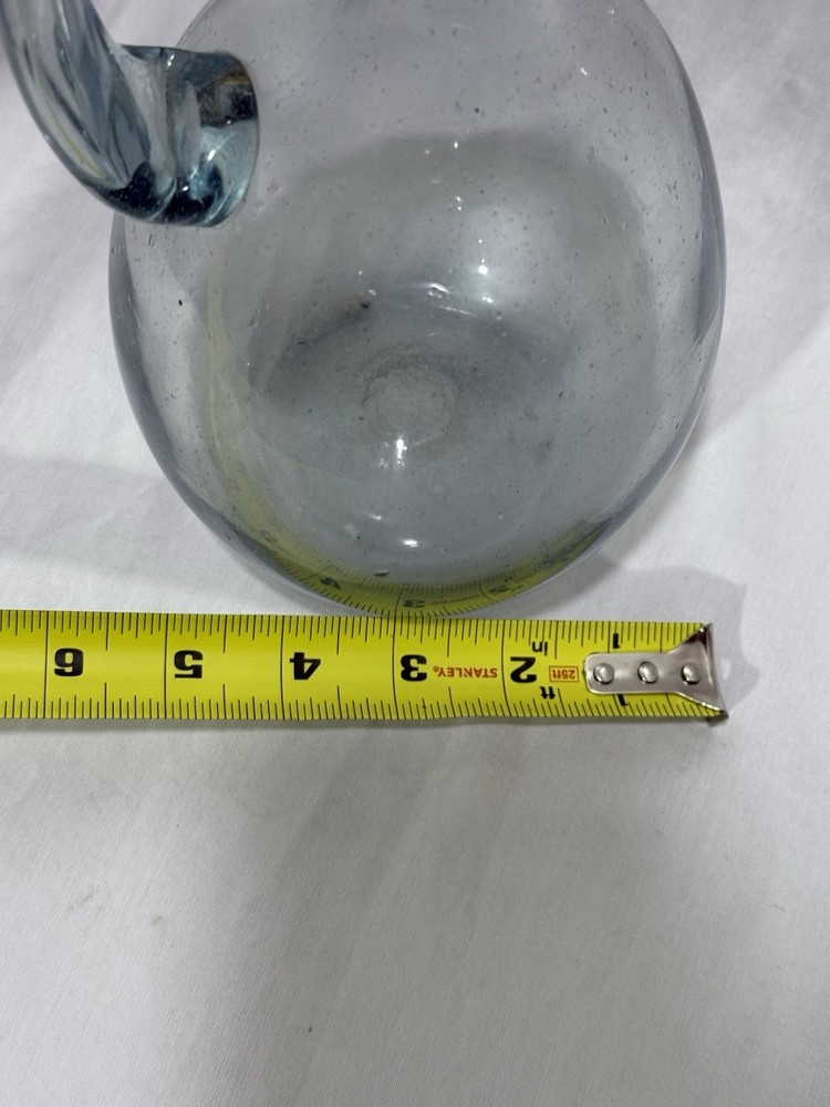 hand-blown glass pitcher Blue Trim