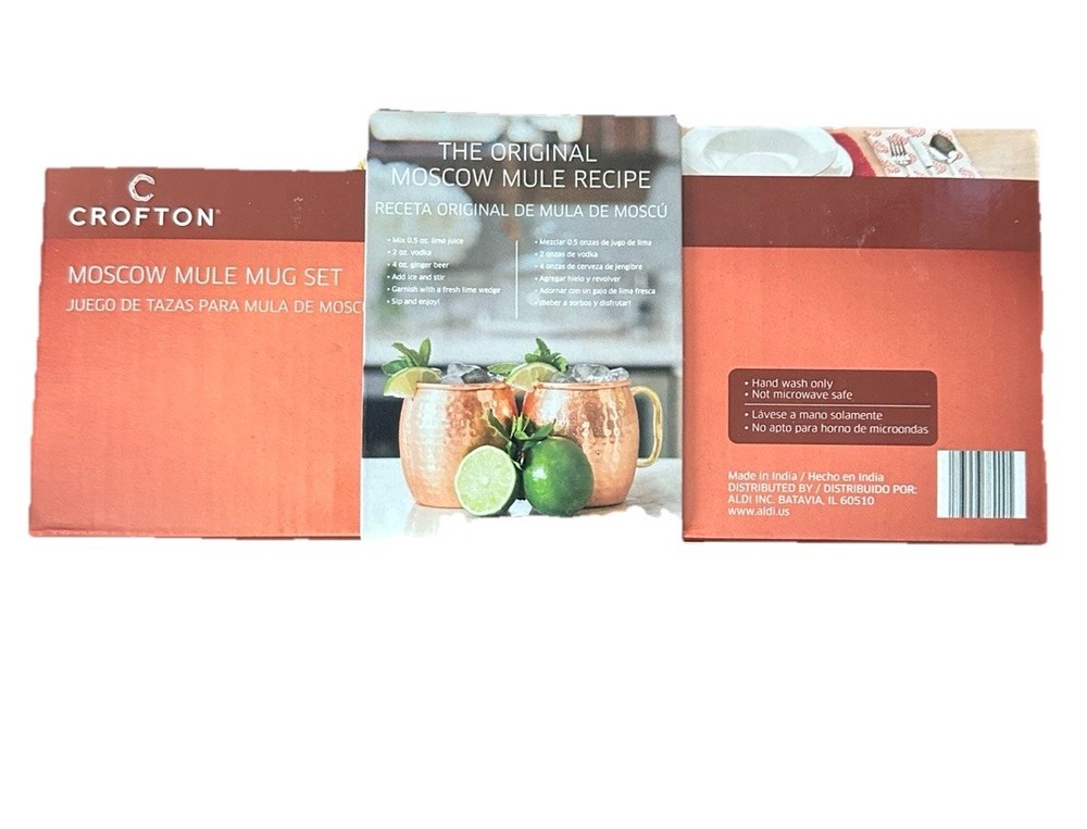 2 New Crofton Copper Moscow Mule Mugs MIB