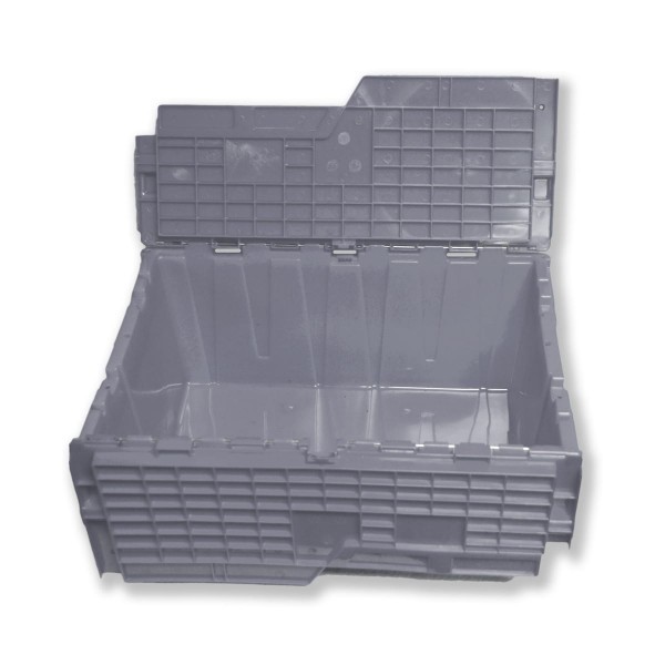 Plastic Storage and Distribution Container with Hinged LID 6 PACK