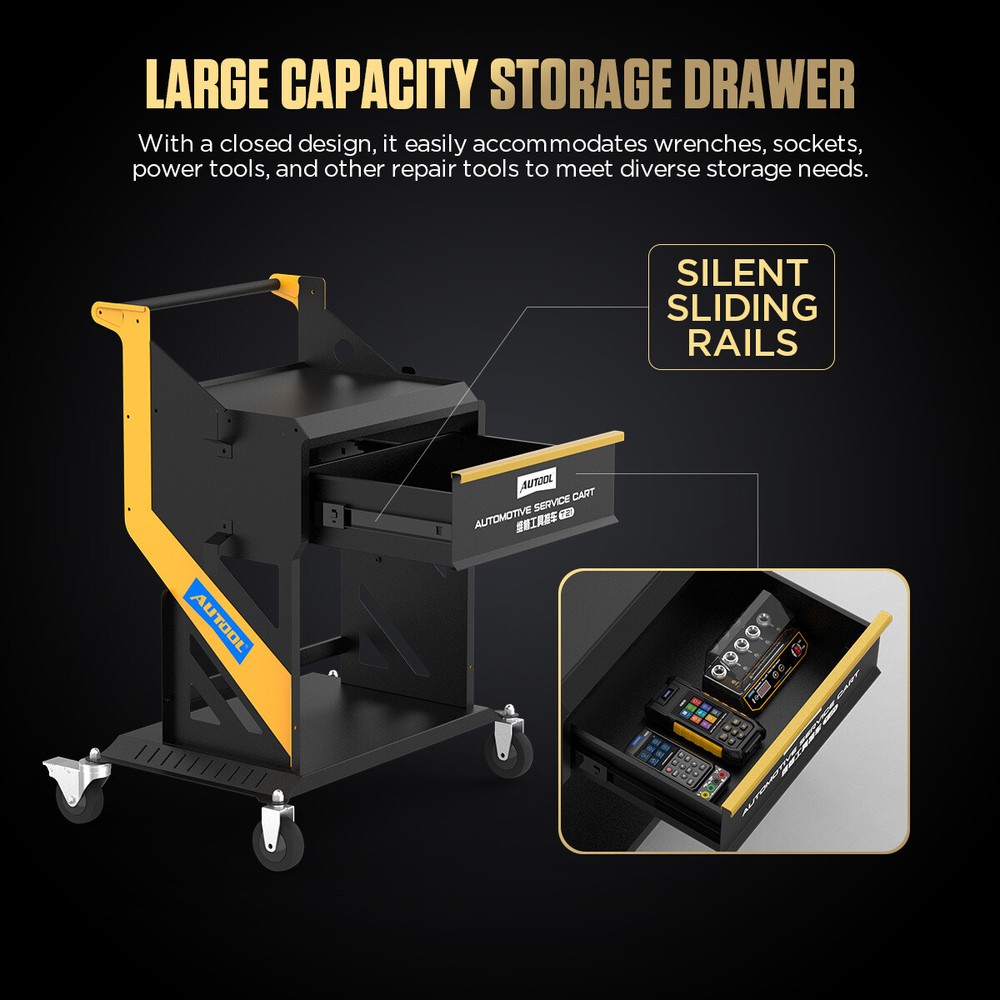 Rolling Tool Cart Mechanic Storage For Fuel Injector Cleaning & Testing Machine
