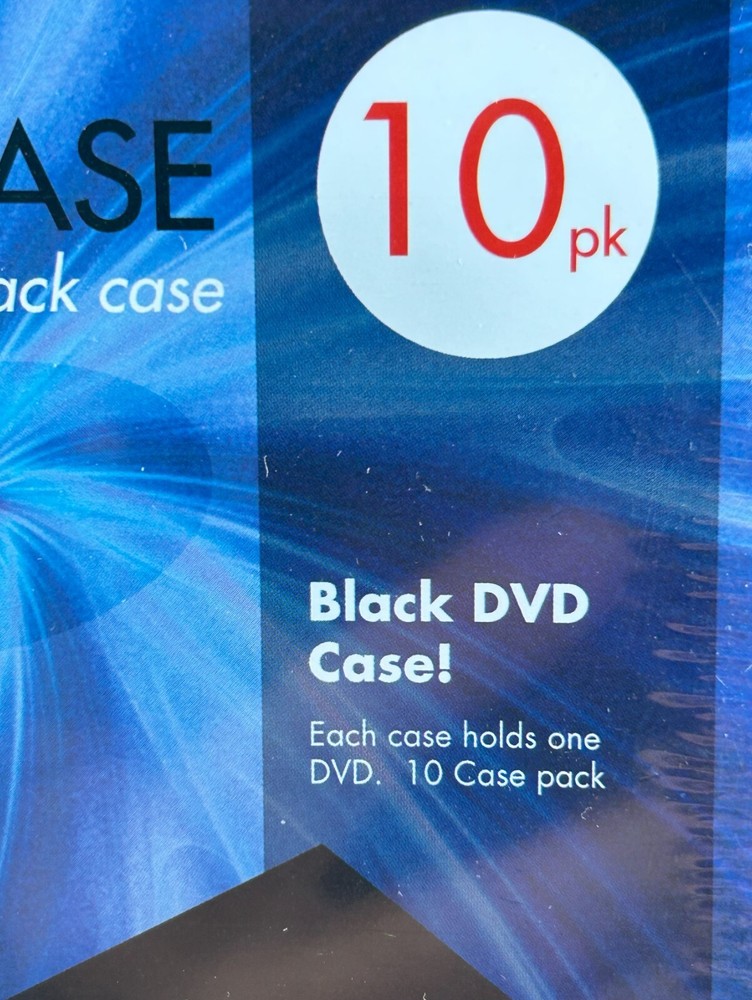 DVD Library Case Inland 10 Pack Single 14mm Black New In Package